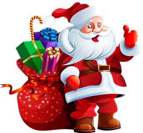 Santa Claus With Big Bag Png Clipart Santa Claus Images Christmas