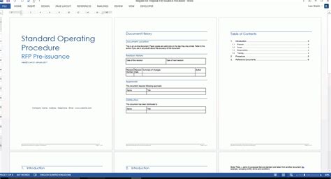 36 Page Standard Operating Procedure Sop Template Ms Word Instant