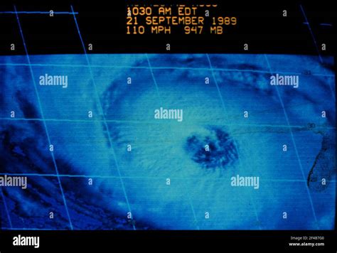 Hurricane Hugo Spectra Satellite Image High Resolution Stock