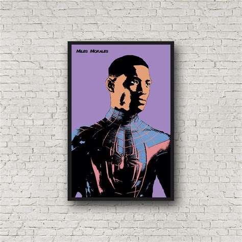 Miles Morales Spider Man Pop Art Poster Print Marvel Poster Etsy