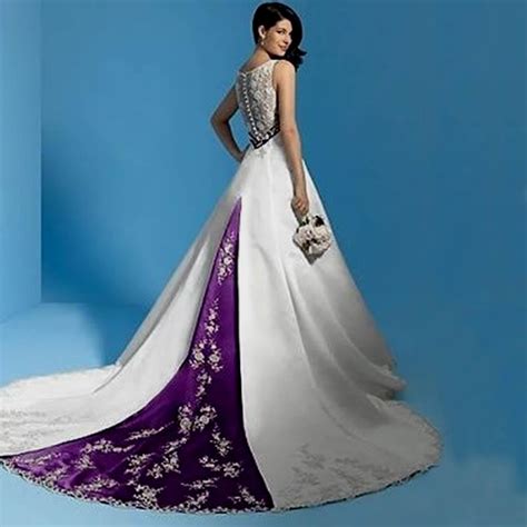 Purple And White Wedding Dress