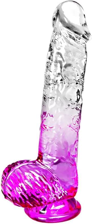 Realistic Clear Cute Purple Dildo Life Like Adult Sex Toy For Women Pleasure 6