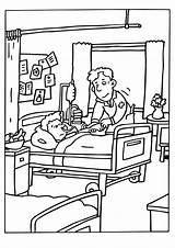 Hospital Coloring Pages Printable Patient sketch template