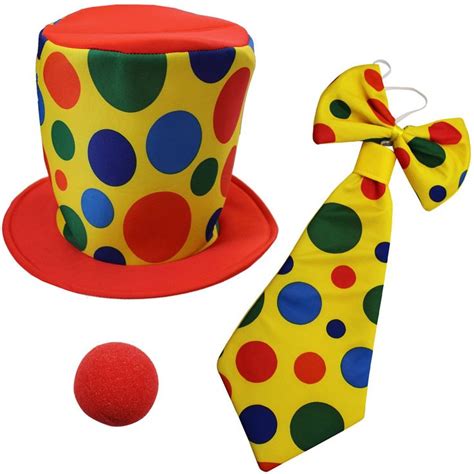 Funny Party Hats Clown Costume Clown Hat Jumbo Tie And Clown Nose