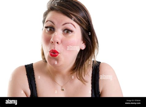 Woman Making On Ooh Gesture With Her Pursed Lips Showing Her