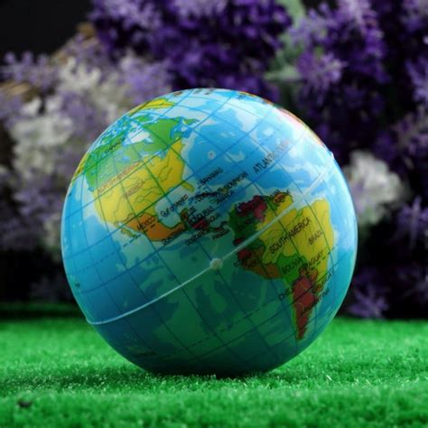 World Map Earth Globe Bouncy Ball Foam Ball Stress Relief Kids Atlas