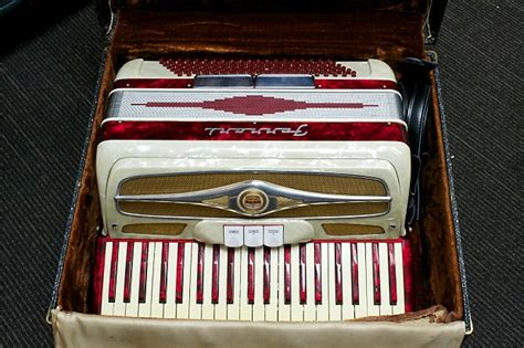 I'd value it at around $300. Ferrari 41/120 Accordion 1960s Red/White Mother of Pearl | Reverb