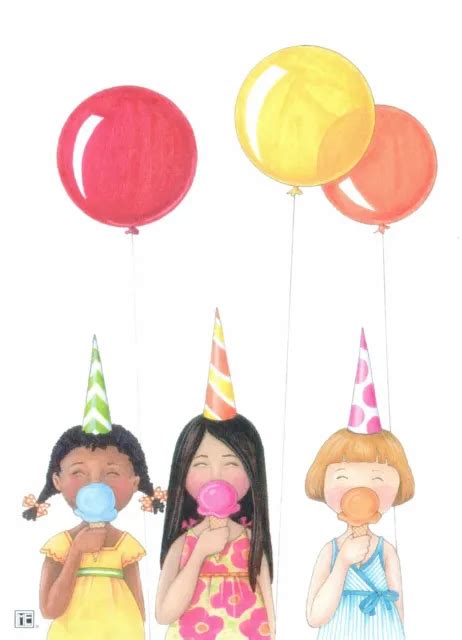 Mary Engelbreit Treat Yourself Ice Cream Balloons Happy Birthday Card New 2 00 Picclick