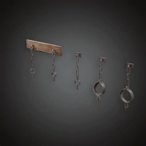 3d Model Mvl Dungeon Wall Chains Pbr Game Ready Vr Ar Low Poly Fbx