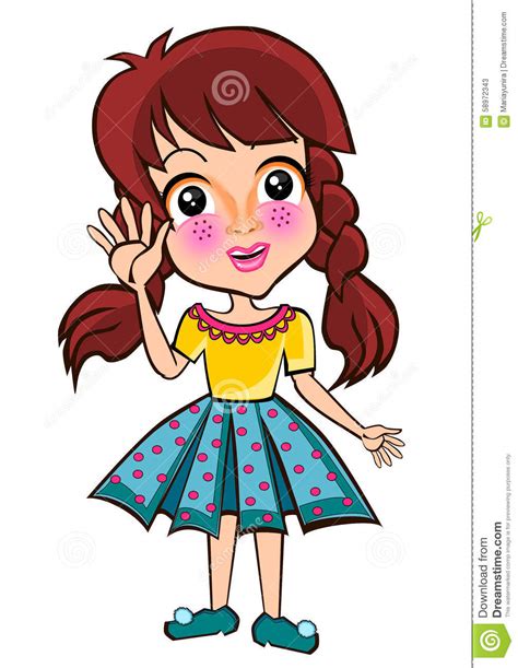Cute Girl Cartoon Stock Illustration Illustration Of