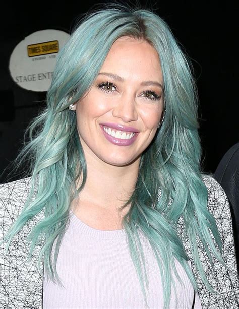 Hilary Duff S Badass New Hair And 14 Other Celebs Who Rock Crazy Colors Dark Blonde Hair Teal