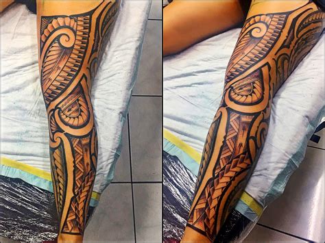 Hawaiian Tattoos Calf Hawaiiantattoos Tribal Leg Tattoo Leg Tattoos