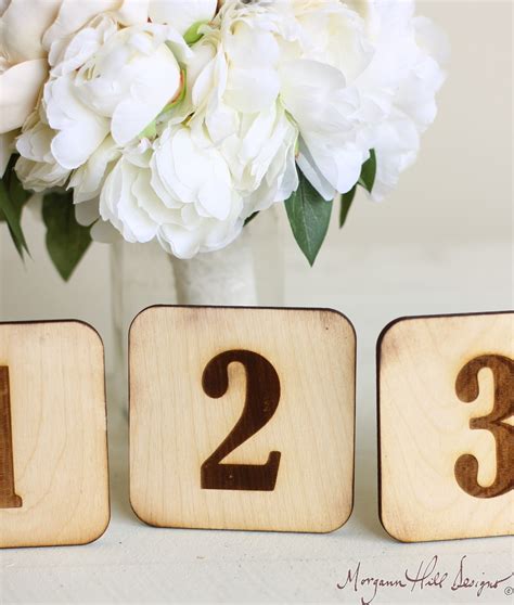 Morgann Hill Designs Wood Table Numbers Vintage Inspired Rustic