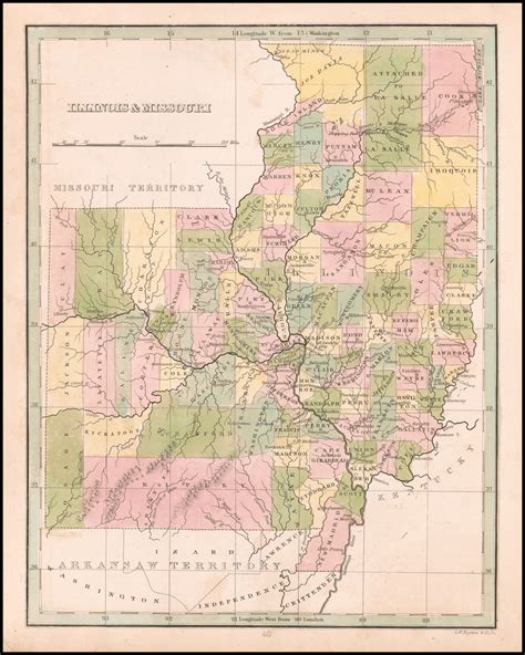 Illinois And Missouri Barry Lawrence Ruderman Antique Maps Inc