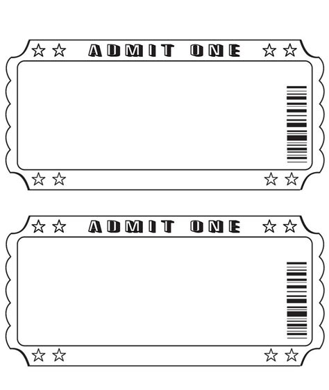Blank Ticket Printable Tickets Ticket Template Printable Raffle