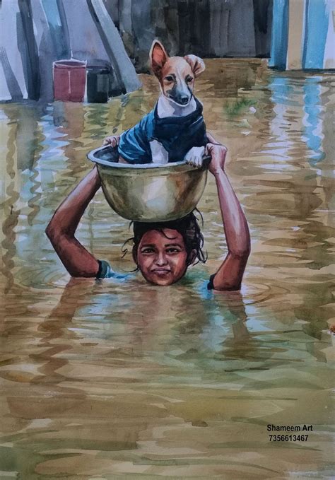 Creative Artist Shameem Kerala Flood Village Girl