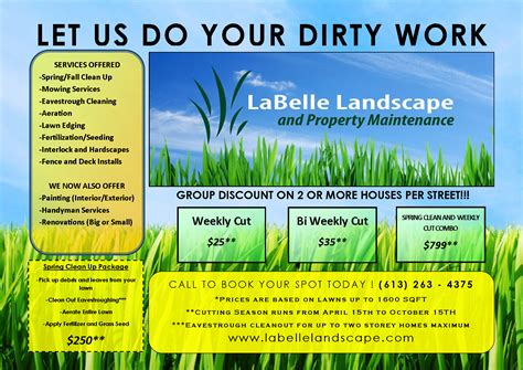 You will find several marketing and advertising promotional products common to the lawn care industry, including flyers, door hangers, postcards, business cards, every door direct mail, direct mail, and more. Lawn Care Flyer Free Template | Lawn care business, Lawn ...