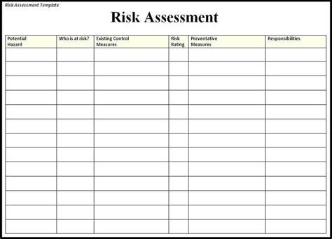 Hazard Identification And Risk Assessment Template STUNNING TEMPLATES