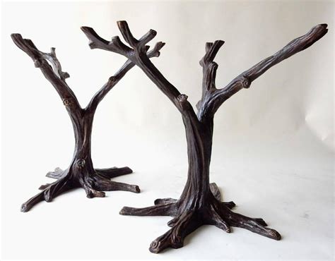 Forged iron twisted leaning tree branch table base, metal coffee table, end table, accent table earthenindigo. Tree Branch Dining Table Base - Dining room ideas