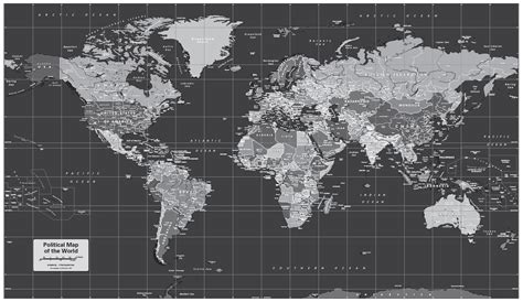 Black And White World Map Large Canvas Uk Free Delivery