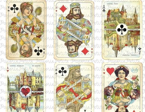 Vintage Playing Cards Digital Download Collage Sheet 25 X 35 Etsy