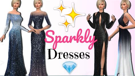 Top 4 Sparkly Dresses The Sims 4 Cc Links Youtube
