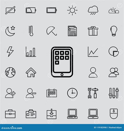 Applications On The Tablet Icon Detailed Set Of Minimalistic Icons