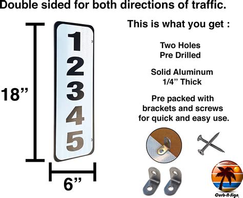 Buy Curb N Sign Reflective 911 Address Sign Solid Aluminum 6 X 18