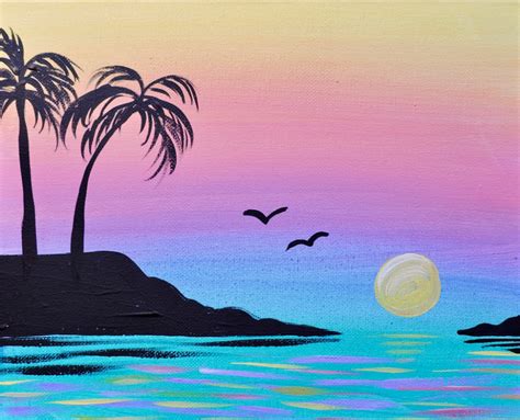 New Video Sunset Cove Easy Acrylic Tutorial For Beginners Skye
