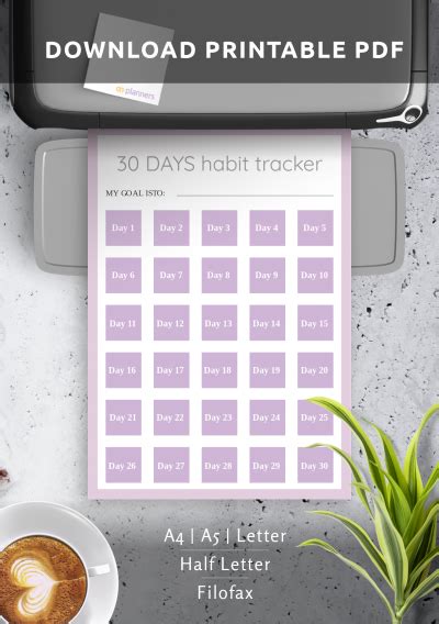 Download Printable 30 Days Habit Tracker Template Pdf