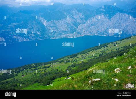 Aerial View Of Lake Garda And Malcesine Viewed From The Top Of Monte