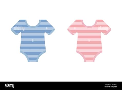 Cute Blue And Pink Bodysuit For Baby Boy And Girl Vector Illustration