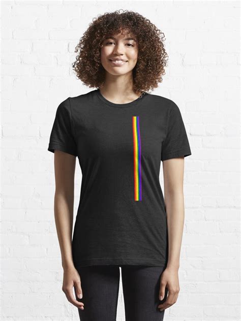 Gay Pride Lgbt Subtle Rainbow Stripe Vertical Flag Print T Shirt By