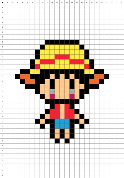 Luffy One Piece Pixel Art