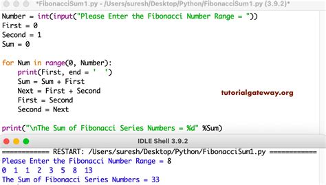 Python Fibonacci Series Program