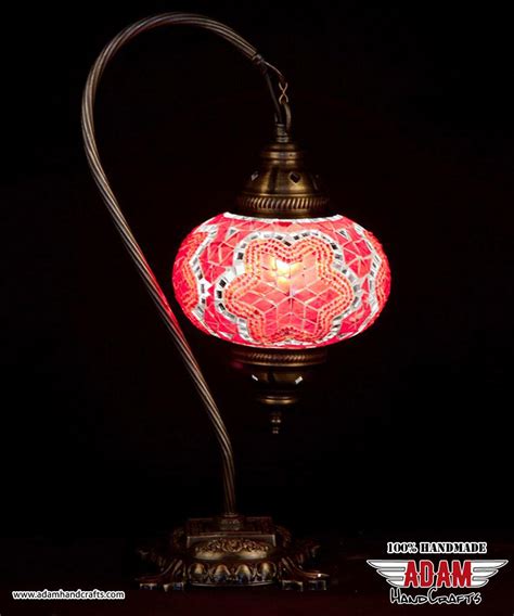 Swan Neck Mosaic Table Lamp Red Model 1 Large Mosaic Lamps