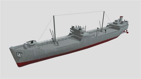 Us T2 Tanker Ship Low Poly Asset Buy Royalty Free 3d Model By Area1