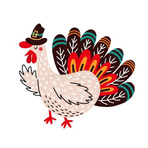 Cartoon Thanksgiving Turkey Vector Design Stock Vector Illustration