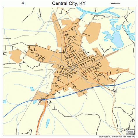 Central City Kentucky Street Map 2113978