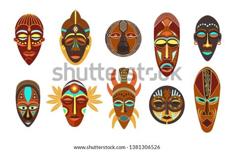 Simple Colorful African Masks