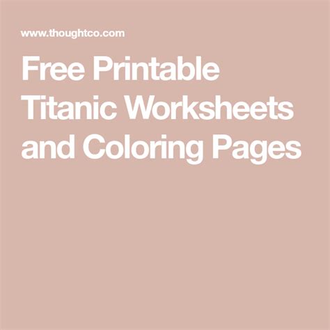 Select from 35919 printable coloring pages of cartoons, animals, nature, bible and many more. Learn About the Titanic With Printable Worksheets and ...