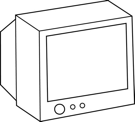 Simple Television Coloring Page - Free Clip Art