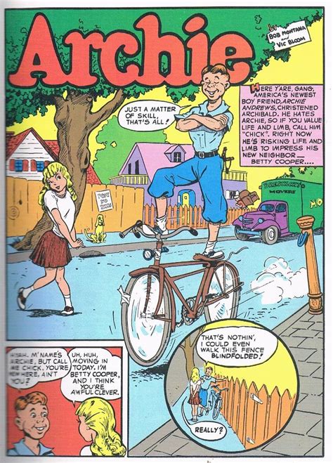 First Appearance Of Archie Andrews And Betty Cooper From Pep Comics December Archie