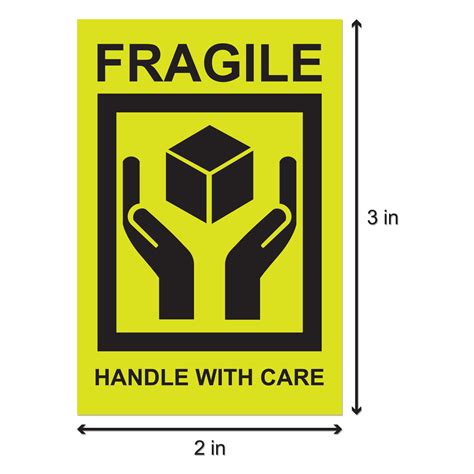 Fragile Handle With Care Stickers 2 X 3 Inch 300 Stickers Per Roll