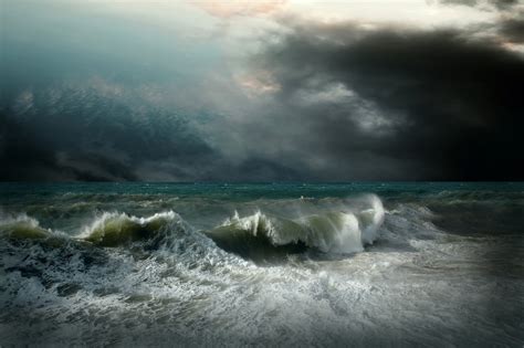 Storm Ocean Sea Waves Clouds Wallpapers Hd Desktop And Mobile