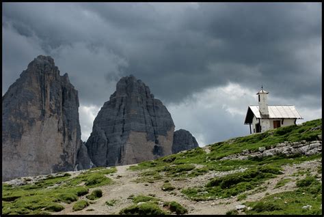 Chapel In Front Of Tre Cime Lavaredo Dolomites On Our Wa Flickr