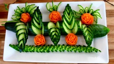How To Make Cucumber Decoration Vegetable Carving
