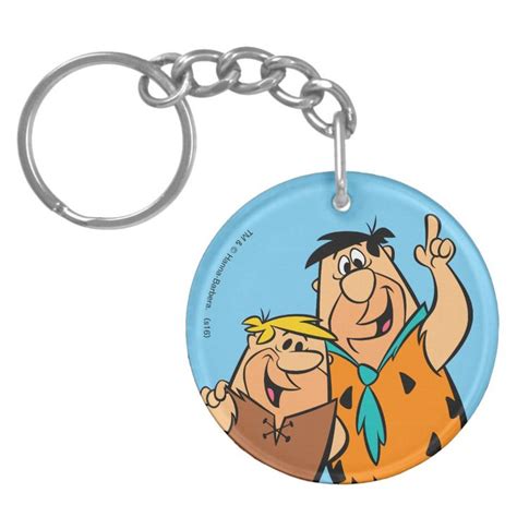 Barney Rubble And Fred Flintstone Keychain Zazzle Keychain Display