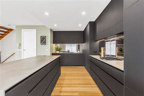 Light grey kitchen cabinets with black handles moderna news phase. Finewood Designer Kitchens Project 4 - Melbourne Kitchen ...