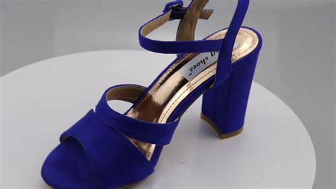 Hot Popular Royal Blue High Chunky Heel Ladies Shoes Wholesale Buy